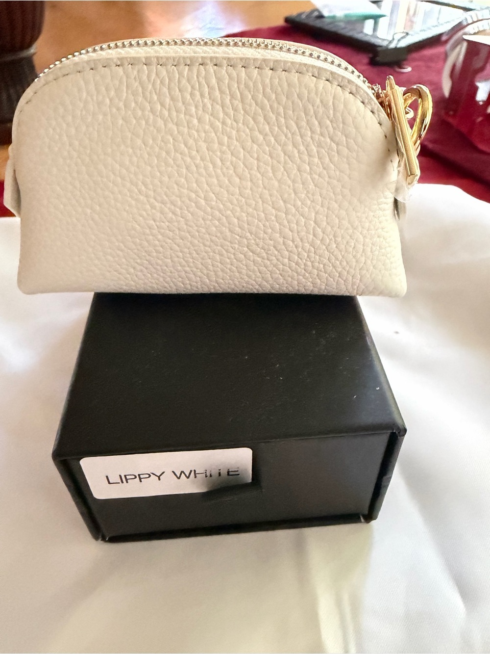 The Lippy Case-Togo Leather Mini Cosmetic Pouch